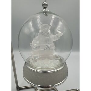 Glass Santa Snowglobe Christmas Ornament Musical Jingle Bells